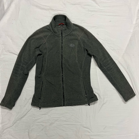 North face full zip jacket. Lightly worn. Warm material. Gray color - Picture 1 of 7